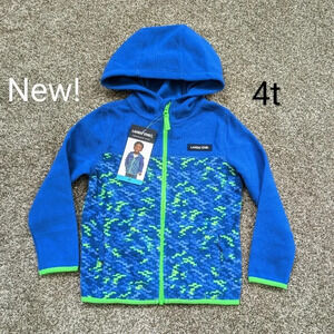 ⭐2/$25⭐New 4t Lands End fleece full zip hooded jacket